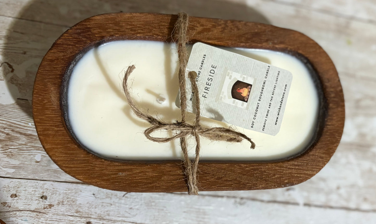 Fireside 14 oz Double Wick Dough bowl Candle