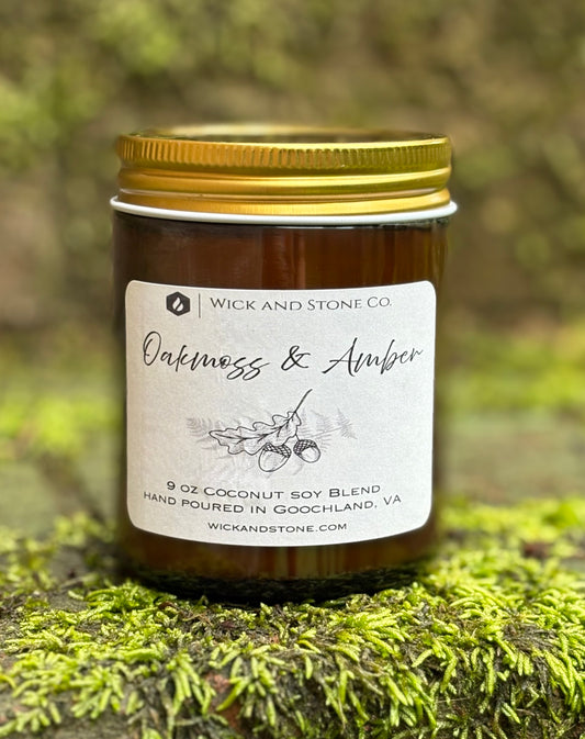 Oakmoss & Amber 9 oz Soy Coconut Wax Candle