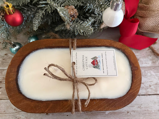 Christmas Cottage 14 oz Double Wick Doughbowl Candle