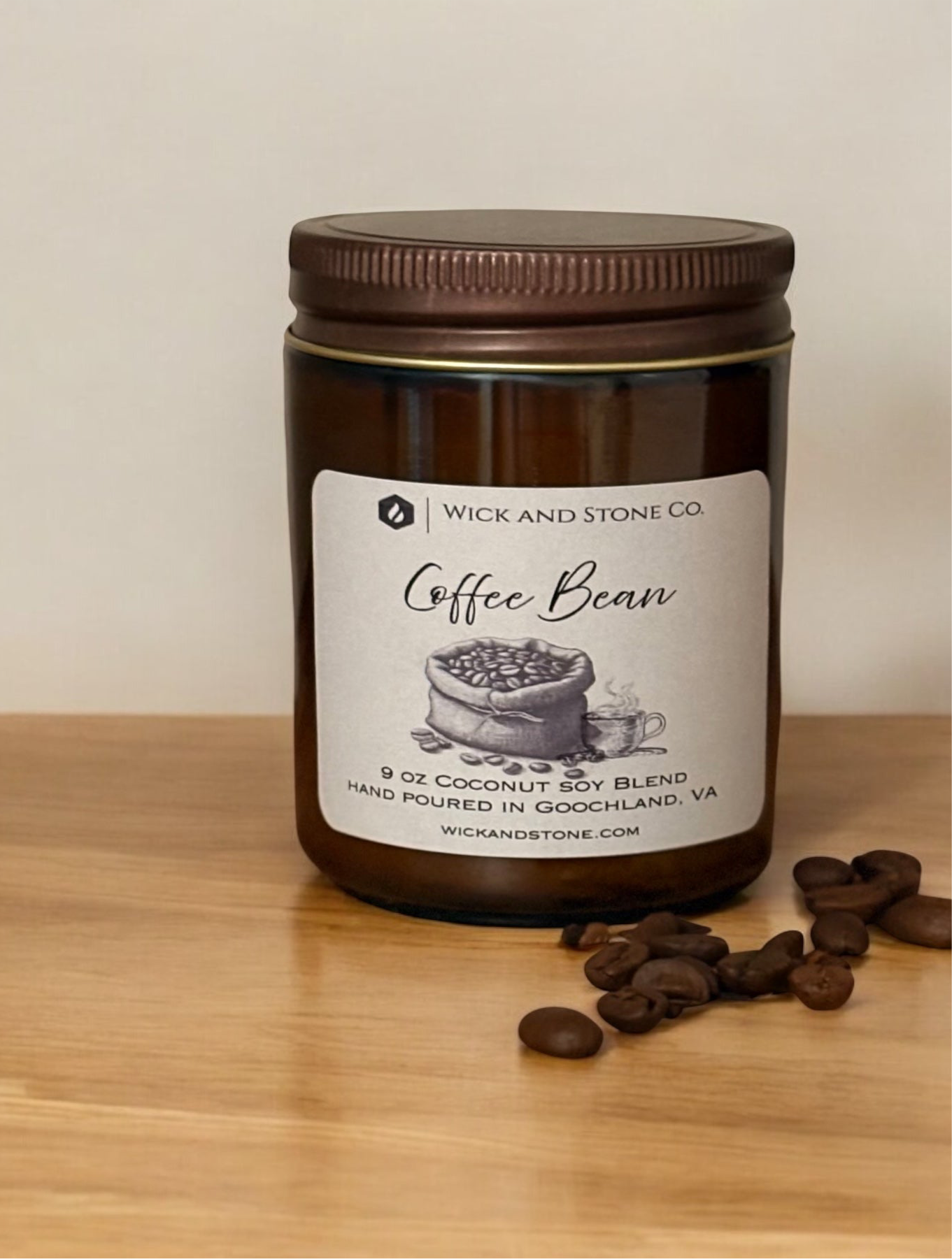 Coffee Bean 9 oz Soy Coconut Wax Candle